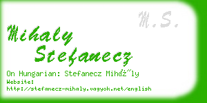 mihaly stefanecz business card